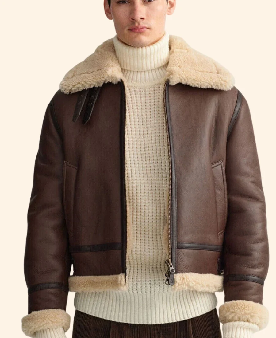 Tu Vois Comment PLK Brown Shearling Jacket Front Image