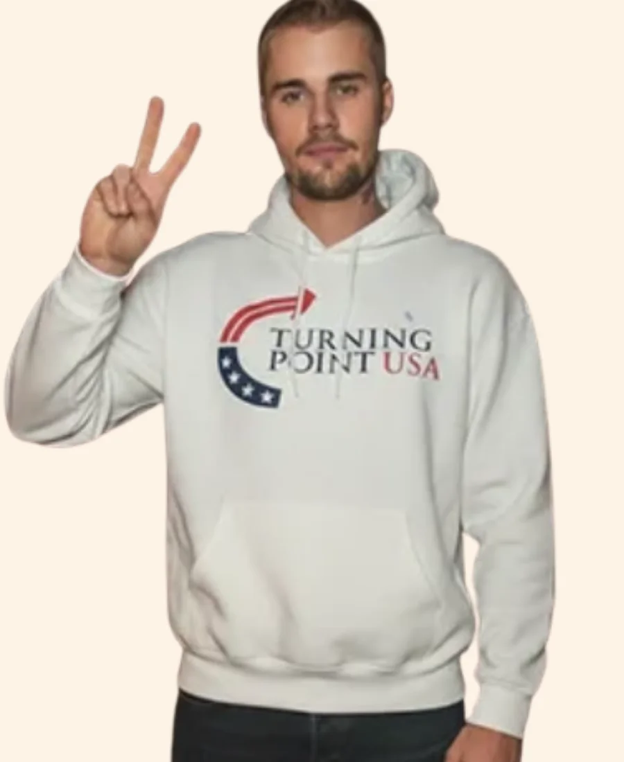 Turning Point USA Justin Bieber Hoodie Front Image