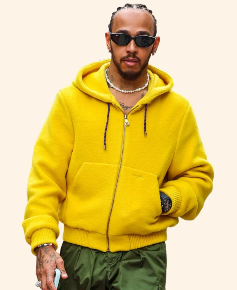 U.S. F1 Grand Prix 2025 Lewis Hamilton Yellow Hoodie Image