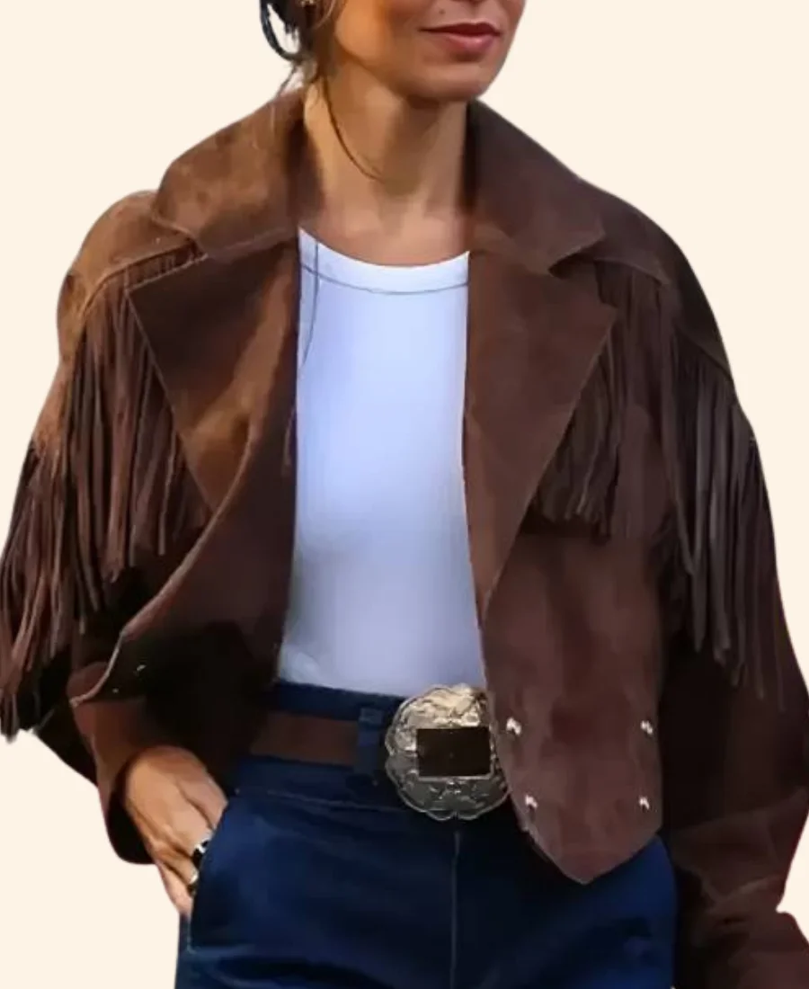 U.S. F1 Grand Prix Carmen Montero Suede Leather Jacket