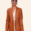 US Open Tennis Championships 2025 Jessica Alba Leather Blazer Front Image