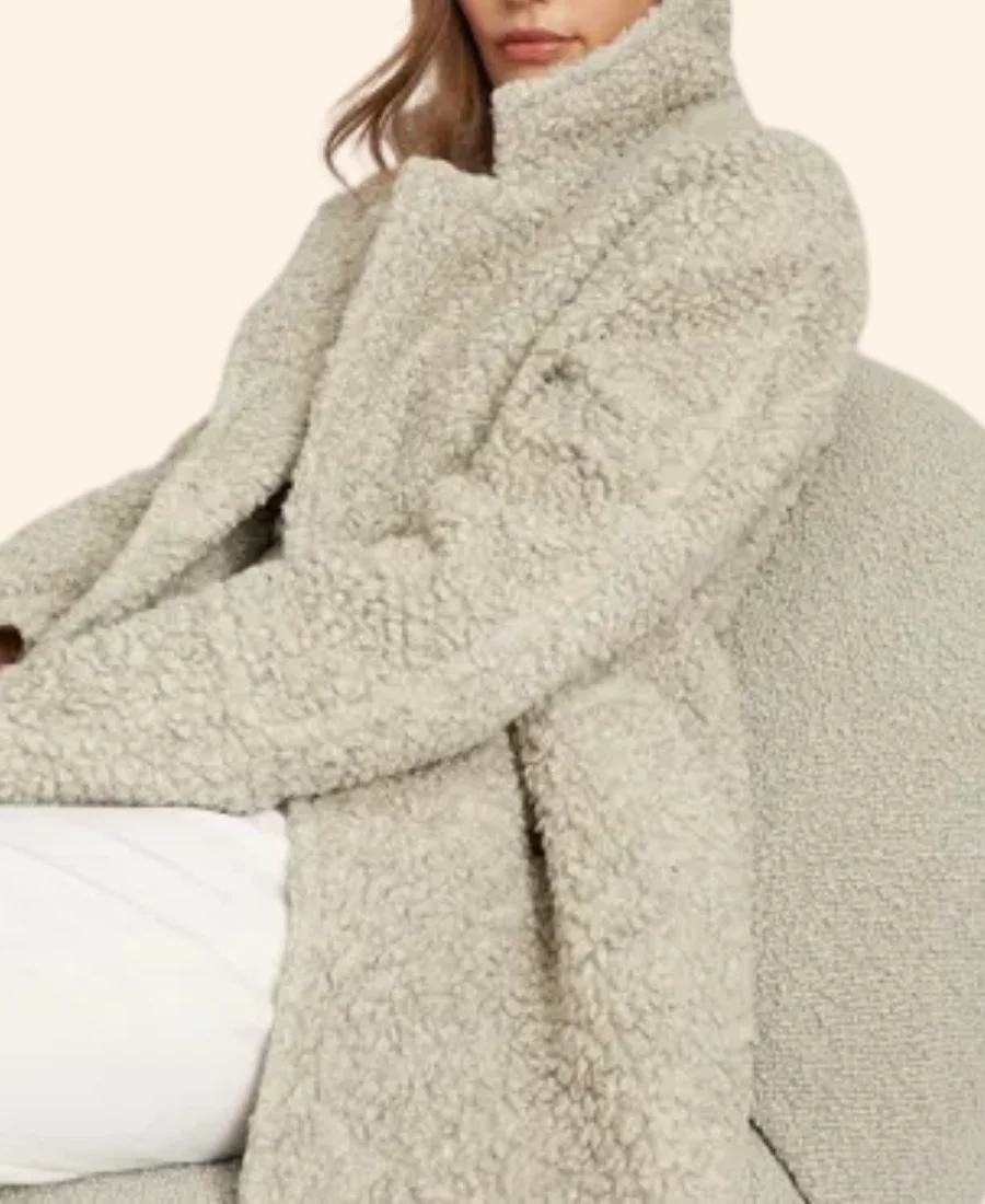 Under The Christmas Sky Kat Butler Sherpa Coat Side Image