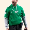 Vic Fangio Eagles Kelly Green Hoodie Closure Image