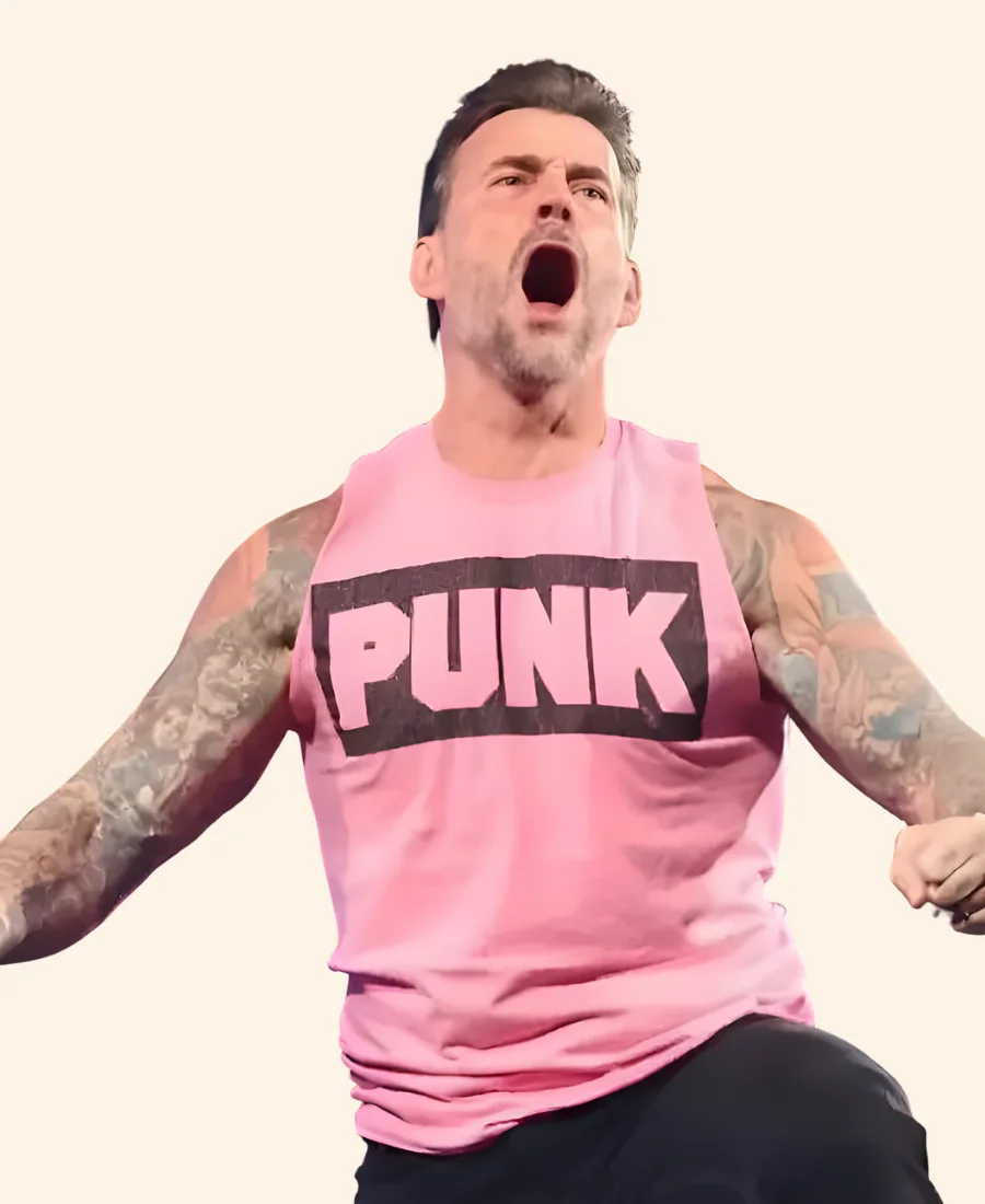 WWE Raw CM Punk Pink Top Front Image