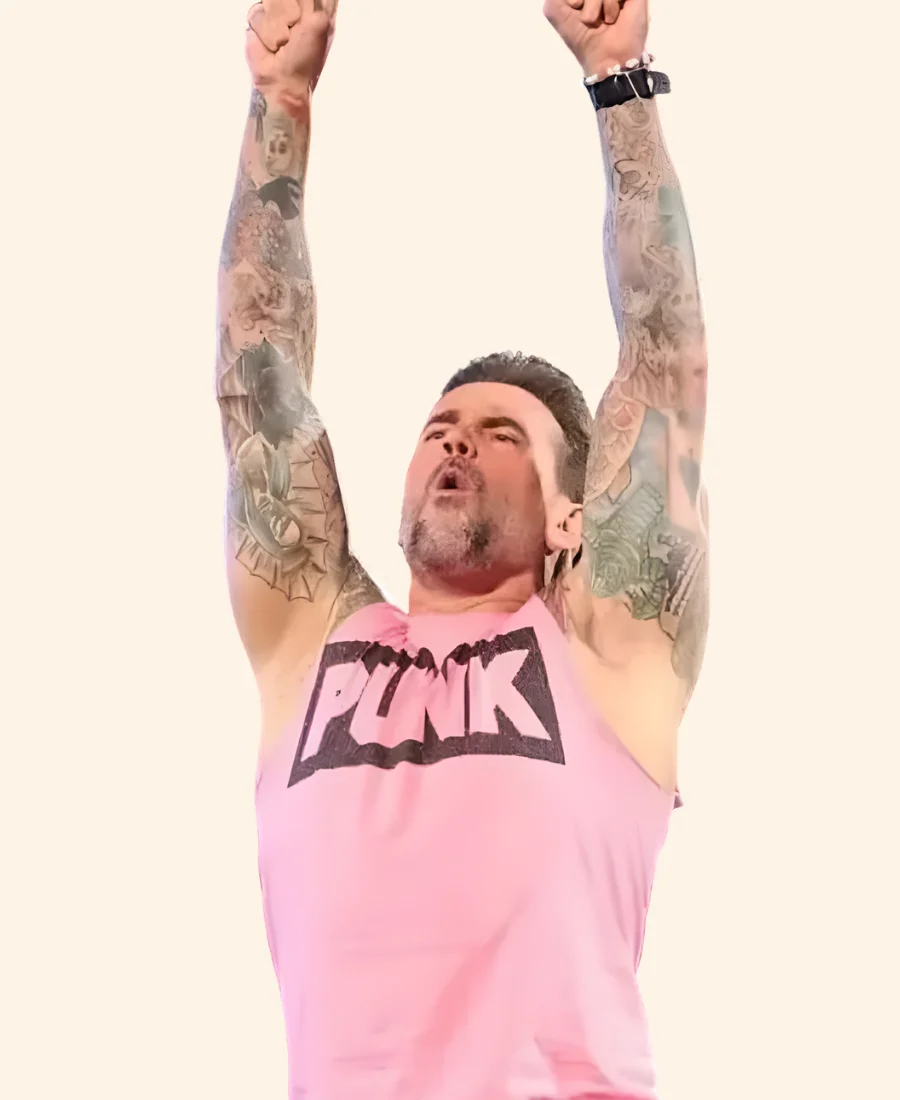 WWE Raw CM Punk Pink Top Full Image