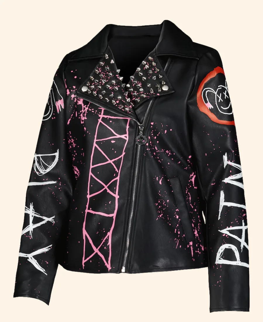 WWE SmackDown Alexa Bliss Leather Jacket Closure Front Image