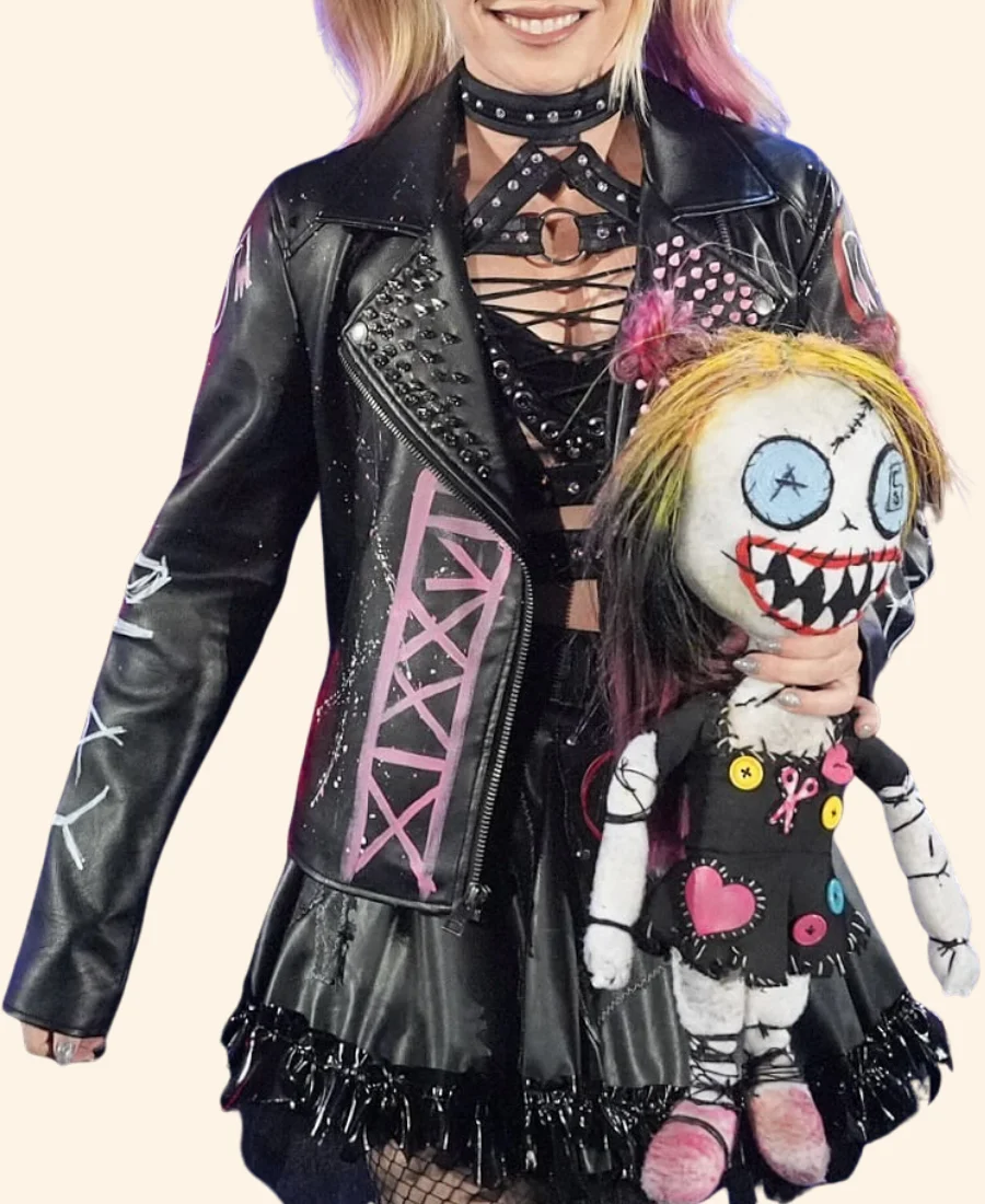 WWE SmackDown Alexa Bliss Leather Jacket Closure Image