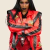 WWE Wrestler Naomi Red Leather Jacket Front Image