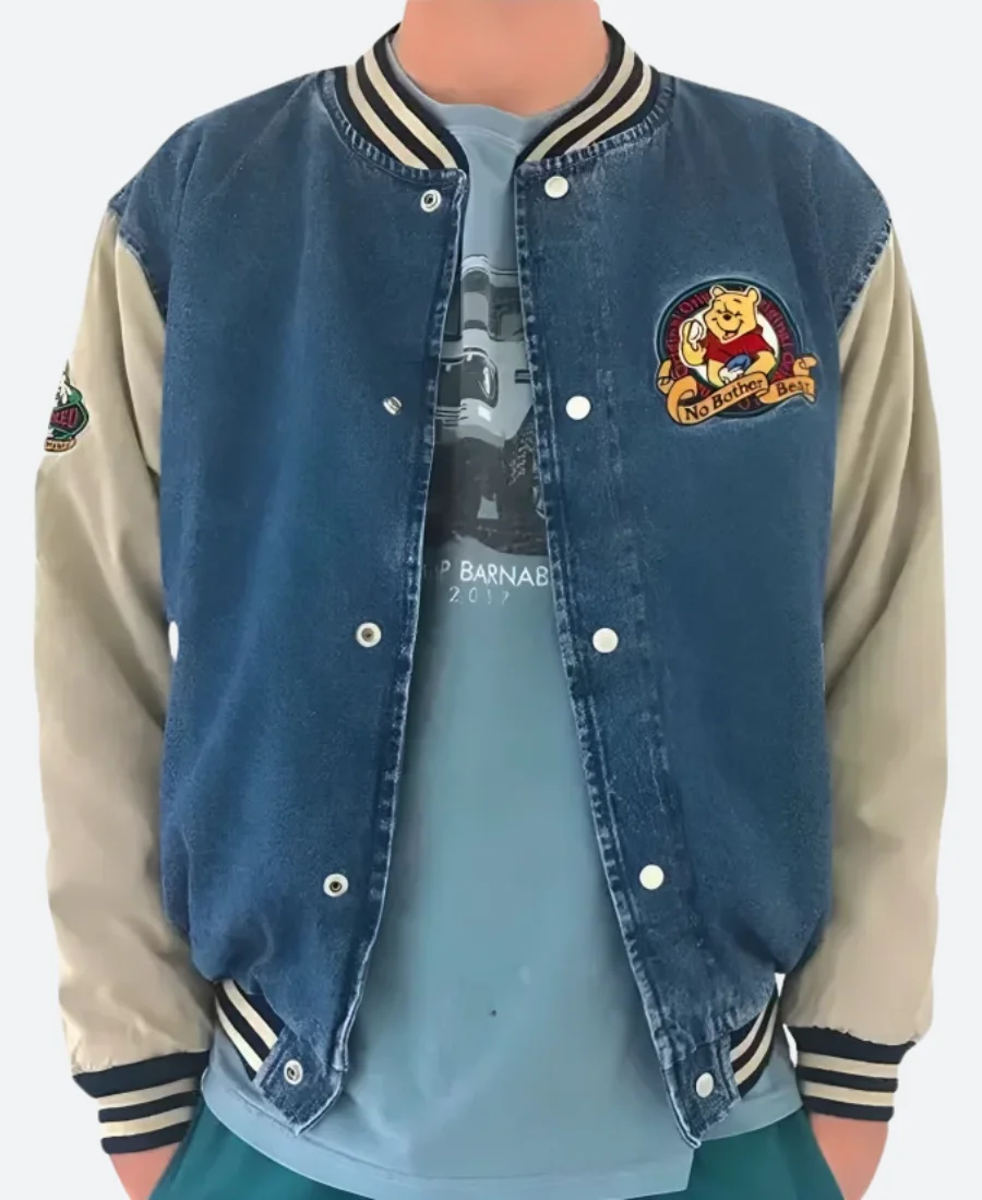 Winnie The Pooh Denim Varsity Jacket