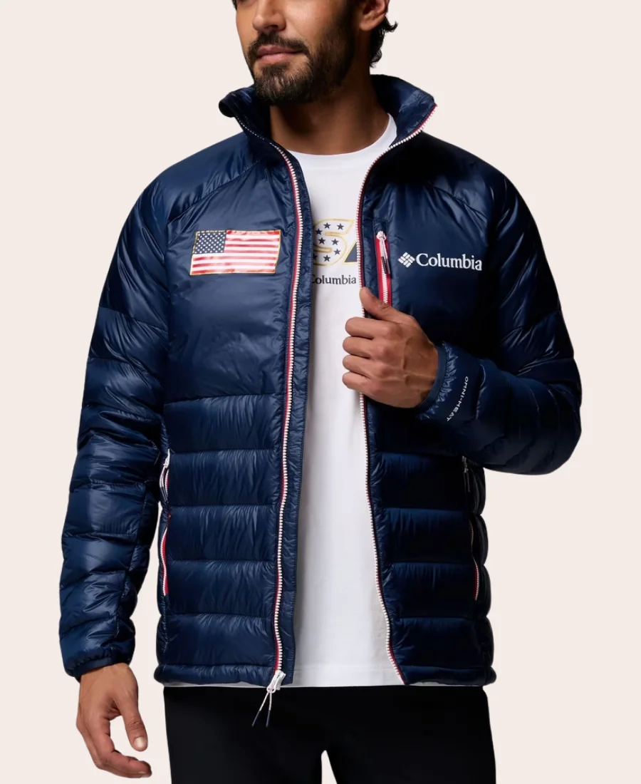 Winter Olympics 2026 Columbia USA Puffer Jacket Front