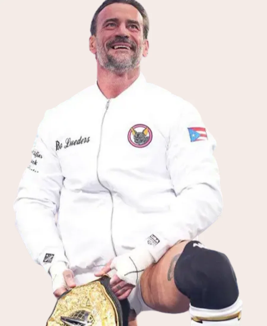WrestleMania 42 CM Punk White Jacket Front Image