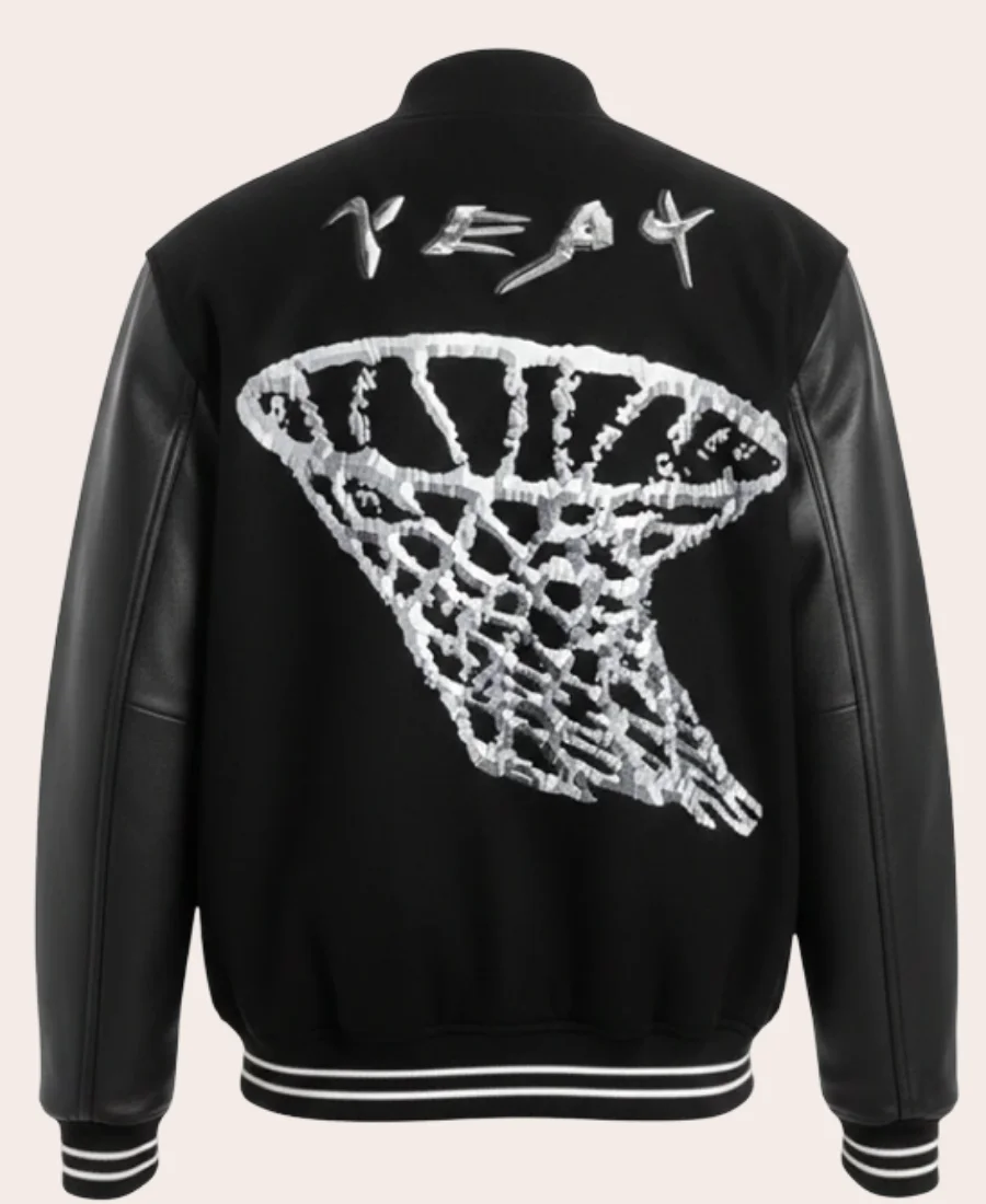 Yeat Black Varsity Jacket Back Image
